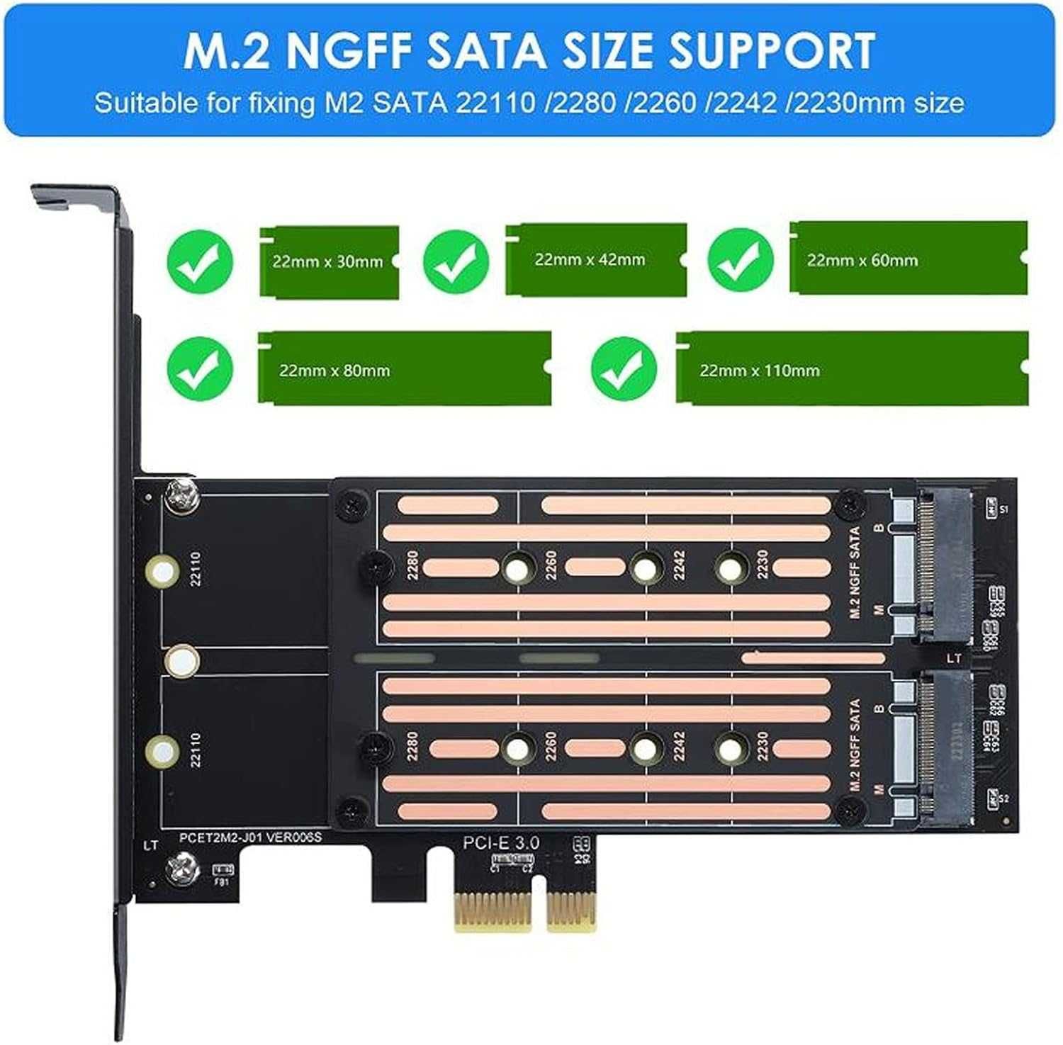 Адаптер переходник NGFF — PCIE, M2 M Key Nvme SSD — PCI 4.0