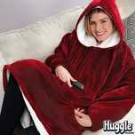 Толстовка - плед с капюшоном HUGGLE HOODIE - BLANKET серый, красный