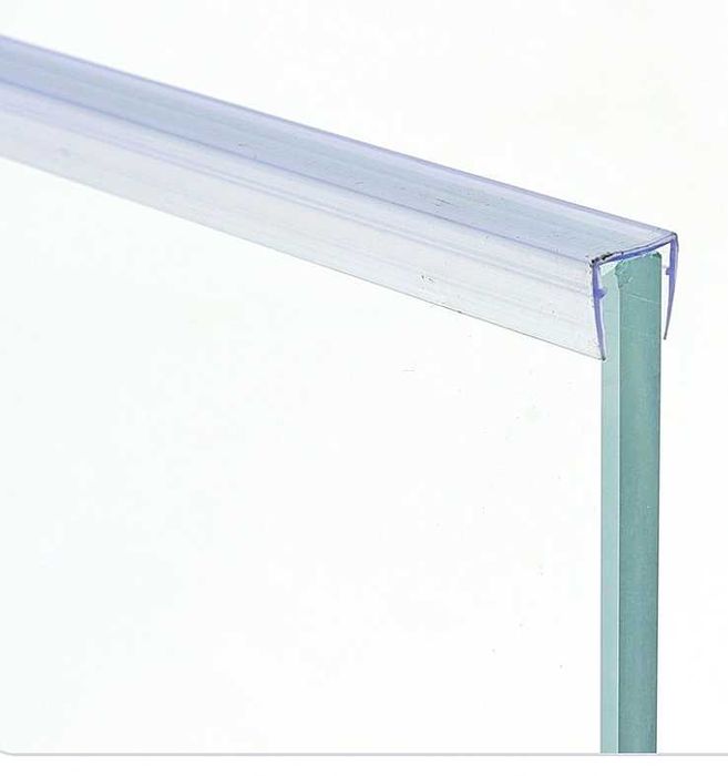 Накладка на торец стекла ( ФС 01 В ) длина 2м. Прозрачная 2 шт.