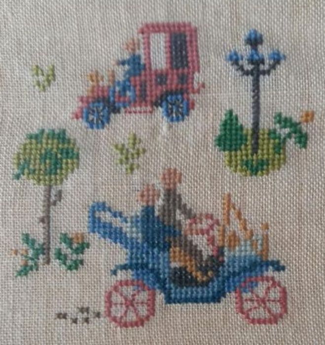 Obraz Szwedzka Sztuka Ludowa-Haft Krzyżykowy_Rama_Hand Made WYPRZEDAŻ!