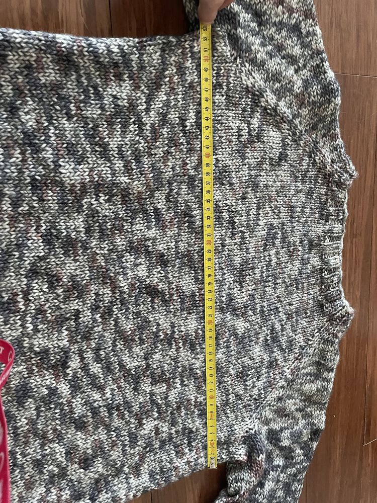 Sweter recznie robiony na drutach - nowy (rozmiar s/m)