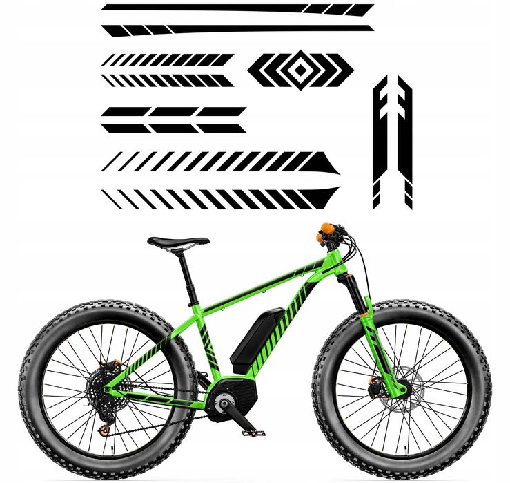 ZESTAW NAKLEJEK uniwersalnych na rower STRZAŁKI