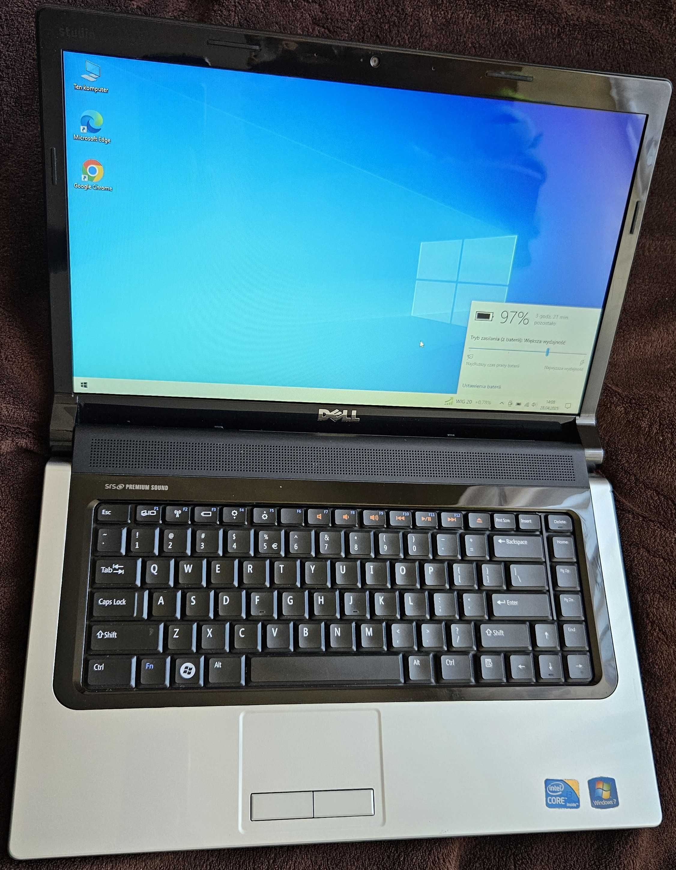 Laptop Dell Studio 1558 PP39L i3 3GB RAM 240GB SSD WIN10 Czerwony15,6"