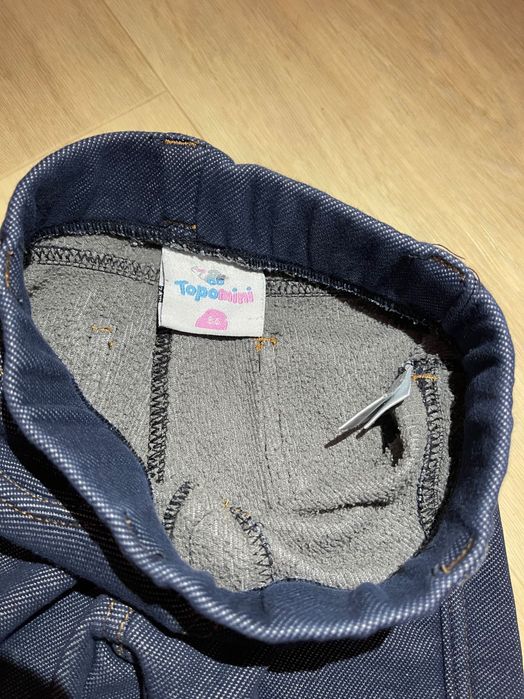 Теплые штаны на флисе джинсы детские на девочку джеггинсы 80 86 92