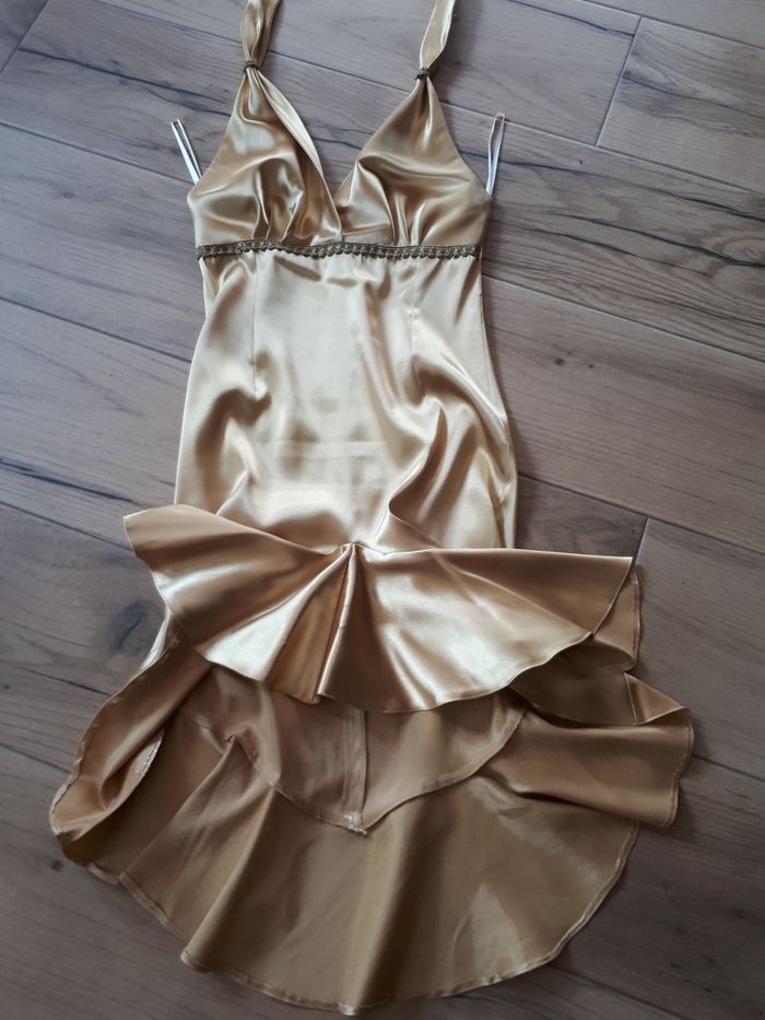 Okazja! Piękna złota sukienka bal/wesele Agnes