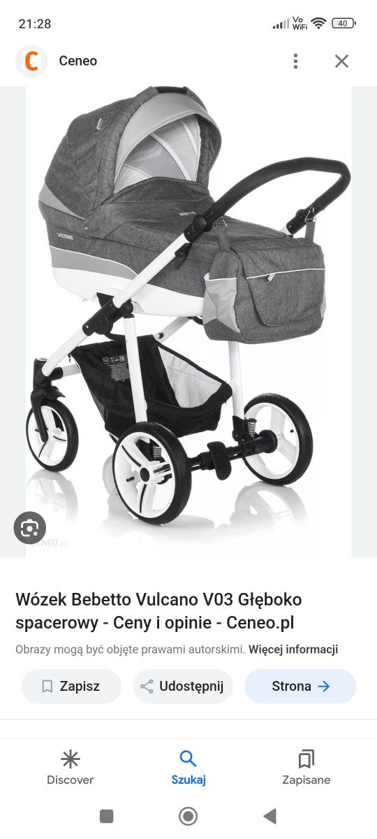 Wózek bebetto vulcano 3w 1