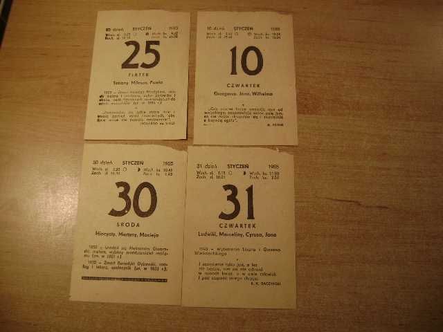 Starocie z PRL Kartka z kalendarza zdzieraka z 1985 r. jedna do wyboru