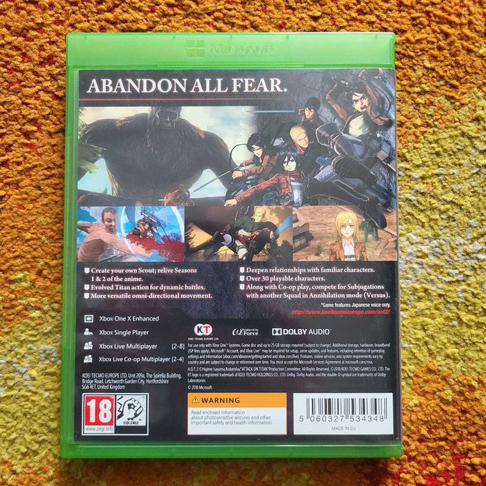 A.O.T. 2 Attack On Titan 2 Xbox ONE, Skup/Sprzedaż