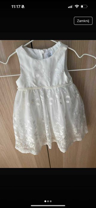 Sukienka na chrzest rozmiar 74 cool club