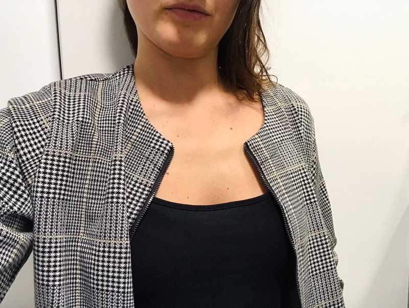 Marynarka w kratę/we wzory w stylu sportowym, żakiet damski