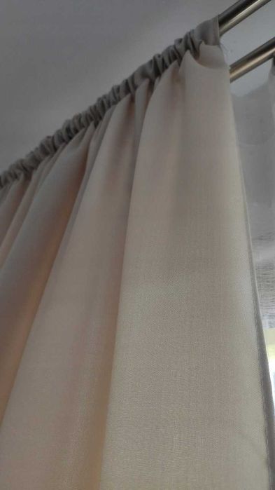 Zasłony okienne na okna 2 sztuki komplet 140x250 cm beżowe