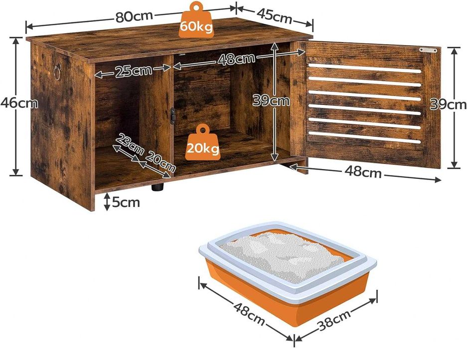 Mesa de apoio e casota para gato para cama ou esconder a caixa areia