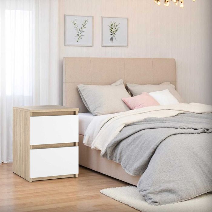 Szafka Nocna Hugo 30cm Stolik Nocny 2 Szuflady Nowoczesny Do Sypialni