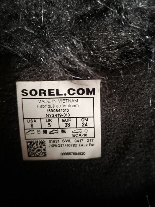 Sorel śniegowce damskie rozmiar 38 wewnątrz 24 cm