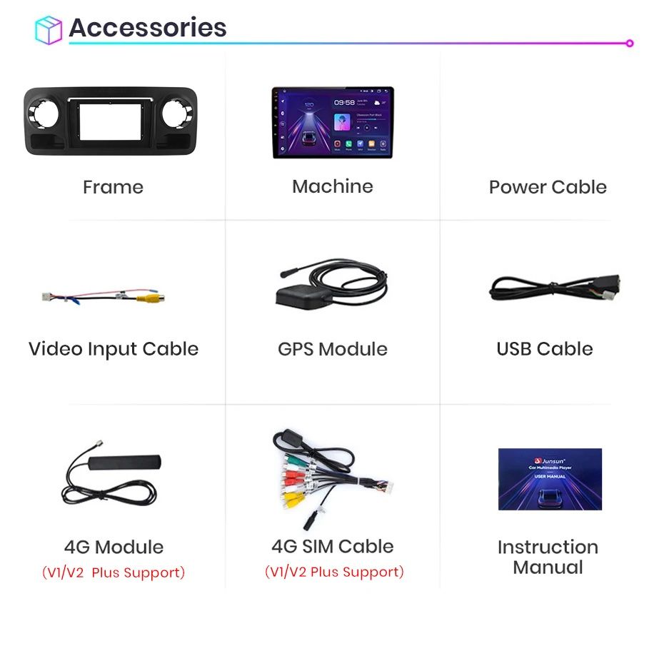 Rádio Android 10" Mercedes Sprinter 2018-25 CarPlay/Auto GPS 2/32GB