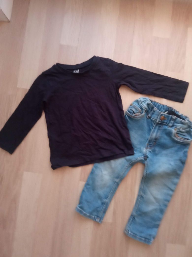 Bluzka i jeansy hm rozmiar 80/86