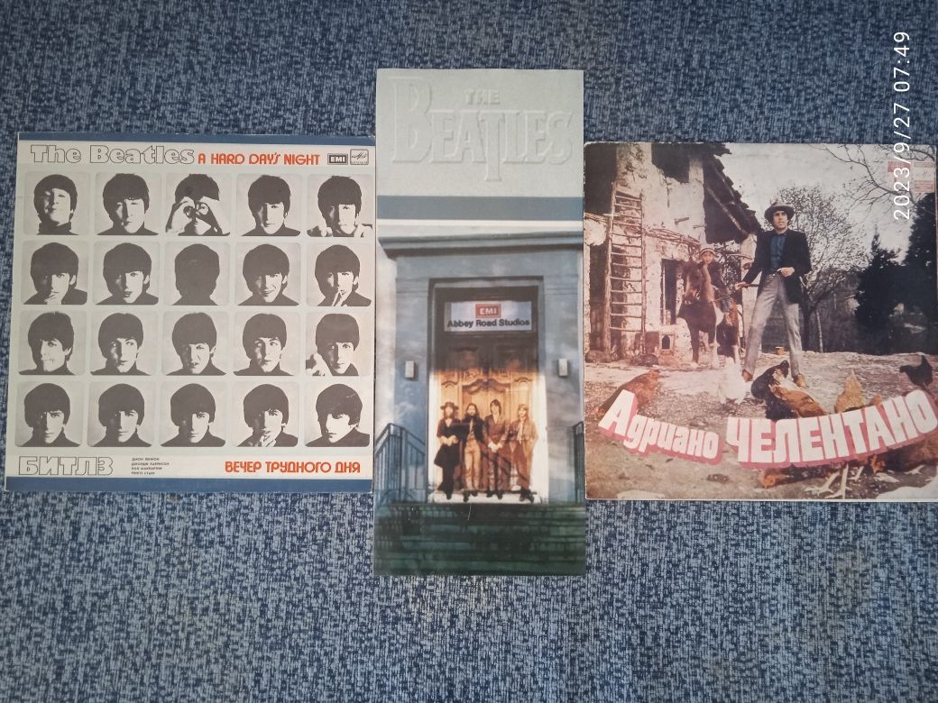 Продам оптом винил Beatles и Челентано + редкий плакат с Beatles