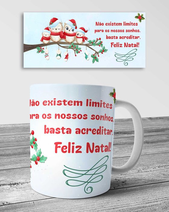 Canecas de Ceramica branca personalizadas de Natal