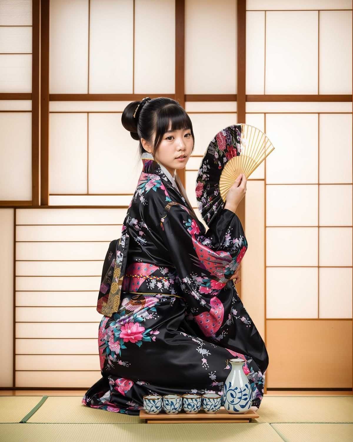 Nowy kostium japoński / szlafrok/ gejsza / strój / kimono /XL !2197!