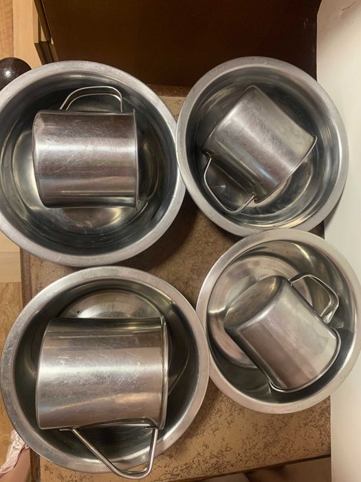 Миски и кружки из нержавейки набор 8шт