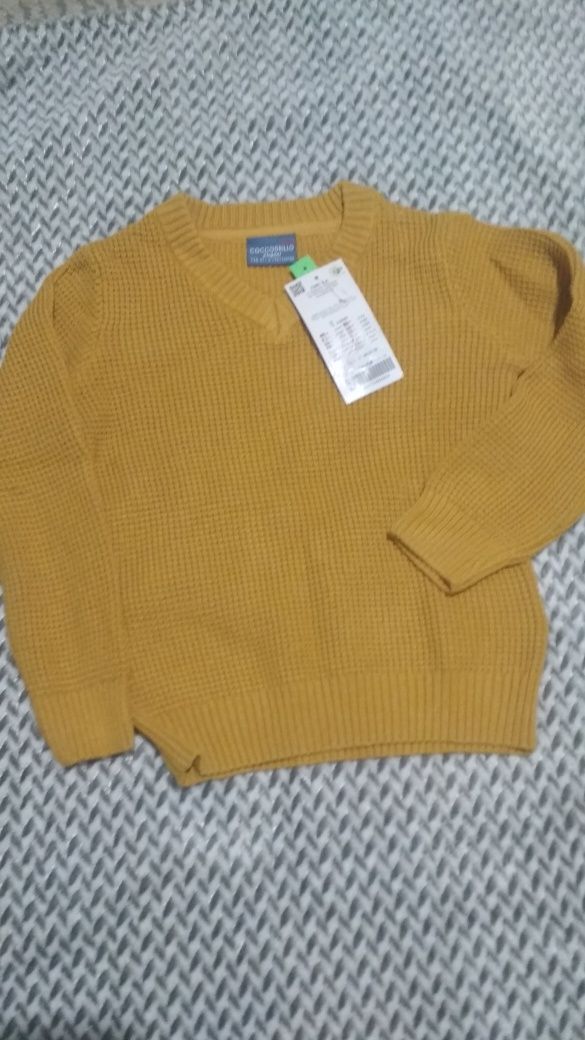 Nowy sweter do szpica musztardowy r. 116 cocodrillo