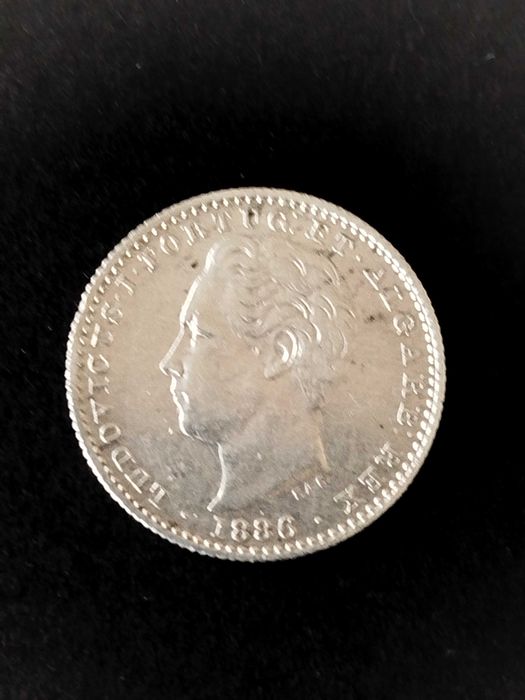 1886 - D. Luís I - 100 Reis - Prata