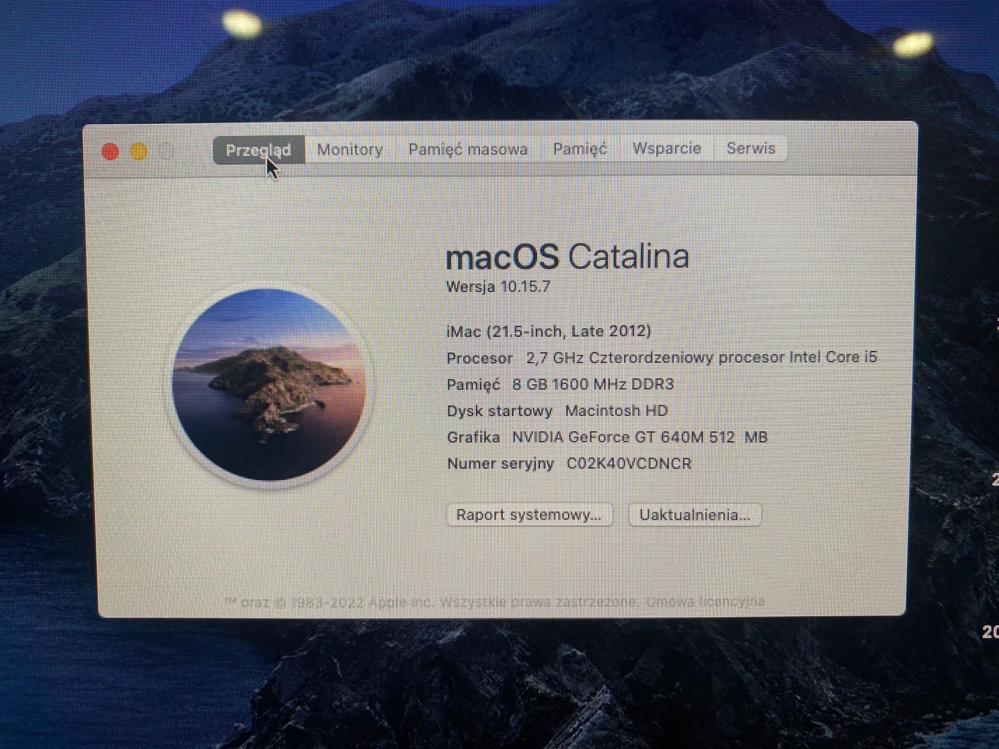 iMac 21.5 cala / 2.7 GHz Intel Core i5 / 8GB RAM / 1TB dysk / GT 640M