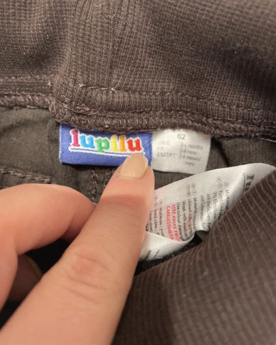 Lupilu sztruksowe modne spodnie brązowe jesień chłopiec 62 0-3 m