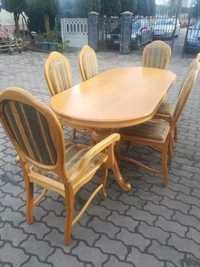 Stół i  6 krzeseł ludwikowski dębowy  stylowy stan bdb