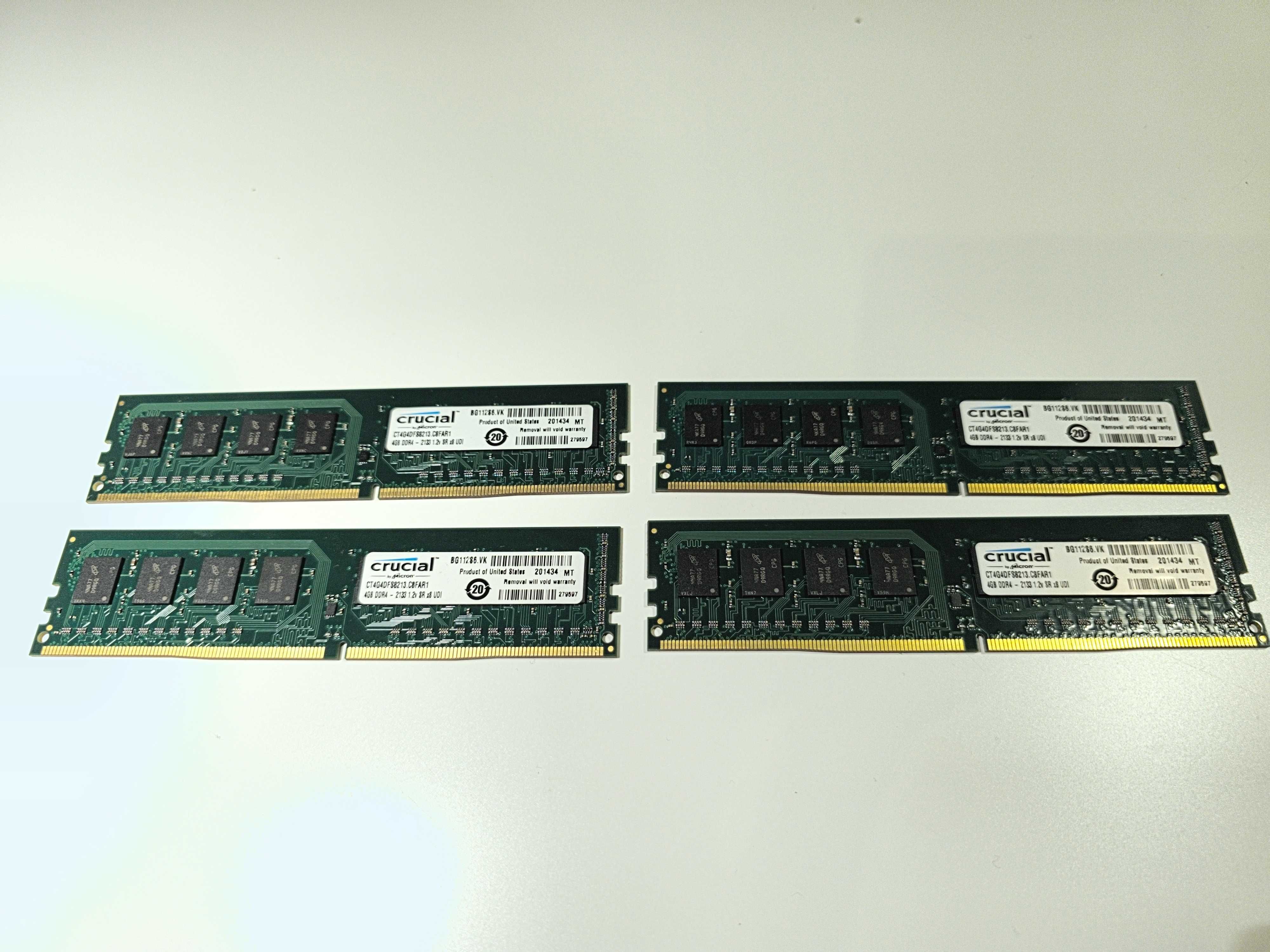 Pamięci RAM Crucial 4x4GB DDR4 2133MHz razem 16GB