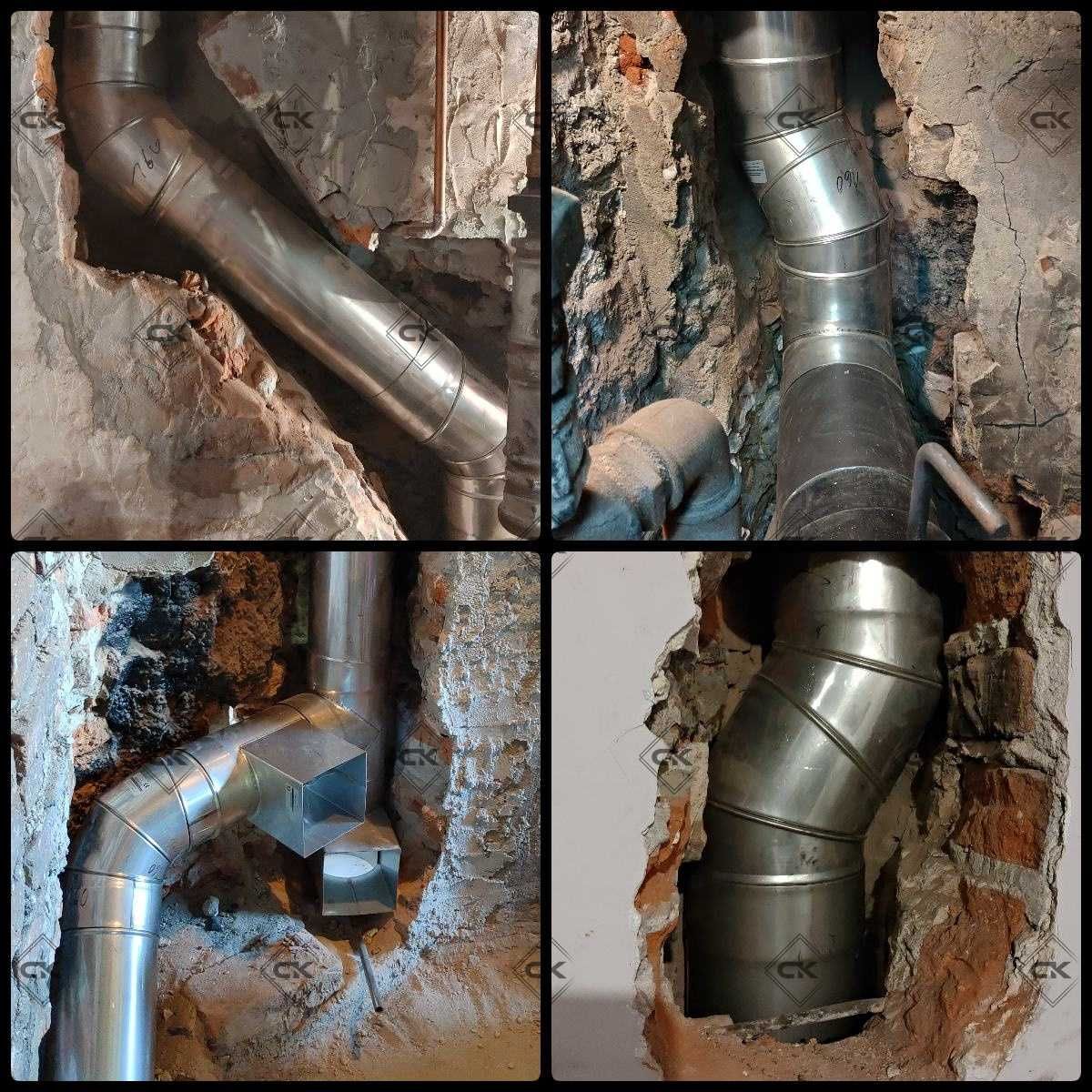 Frezowanie Kominów WKŁADY CERAMICZNE i Kwaso-żaroodporne Szlamowanie