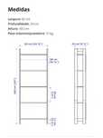 Estante, pret-cast, 62x165 cm IKEA seminova (4 meses de uso)