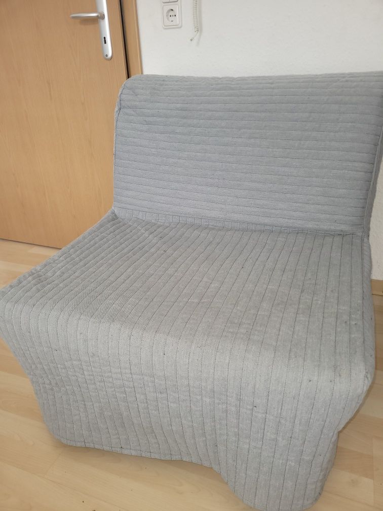 Ikea fotel rozkładany lozko szary sofa