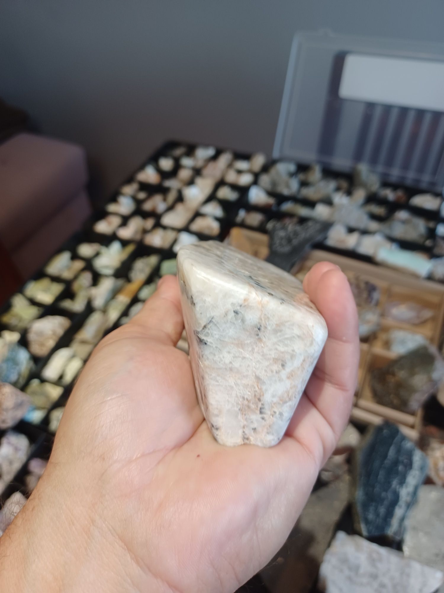 Minerały skamieniałości skały baryt z fluorytem i galeną