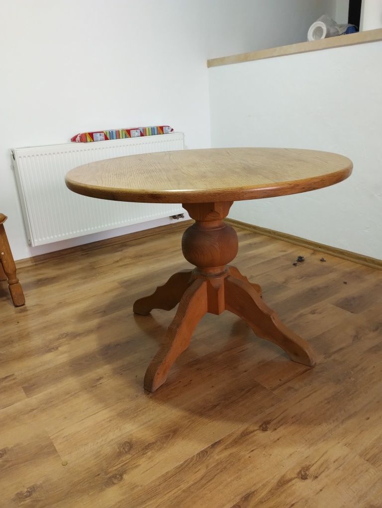 Komplet stół dębowy i 4 krzesła