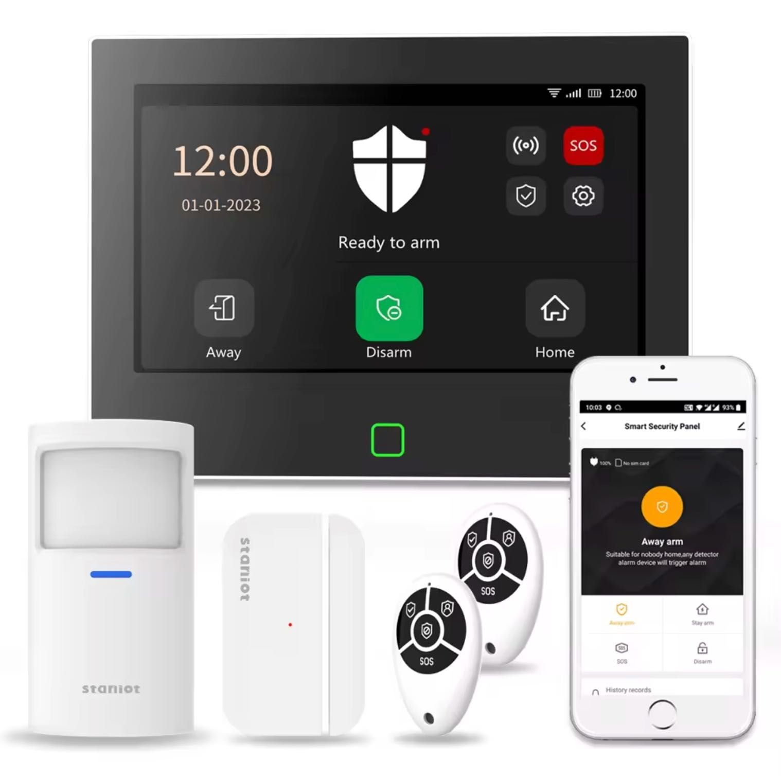 Kit de Sistema de Alarme Sem Fios * 4G * 7 polegadas