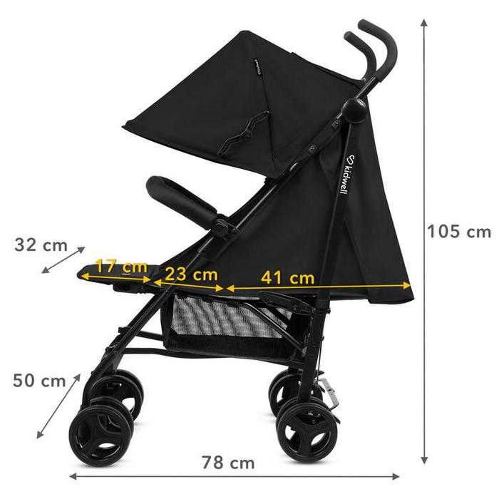 Wózek Spacerowy Parasolka Kidwell Qugar Black
