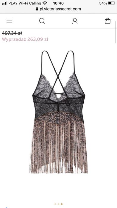 Victoria’s Secret koszulka walentynki bielizna halka koronkowa XL Nowa