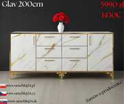 Ekskluzywna komoda Glamour 200cm model GLAV GOLD - producent