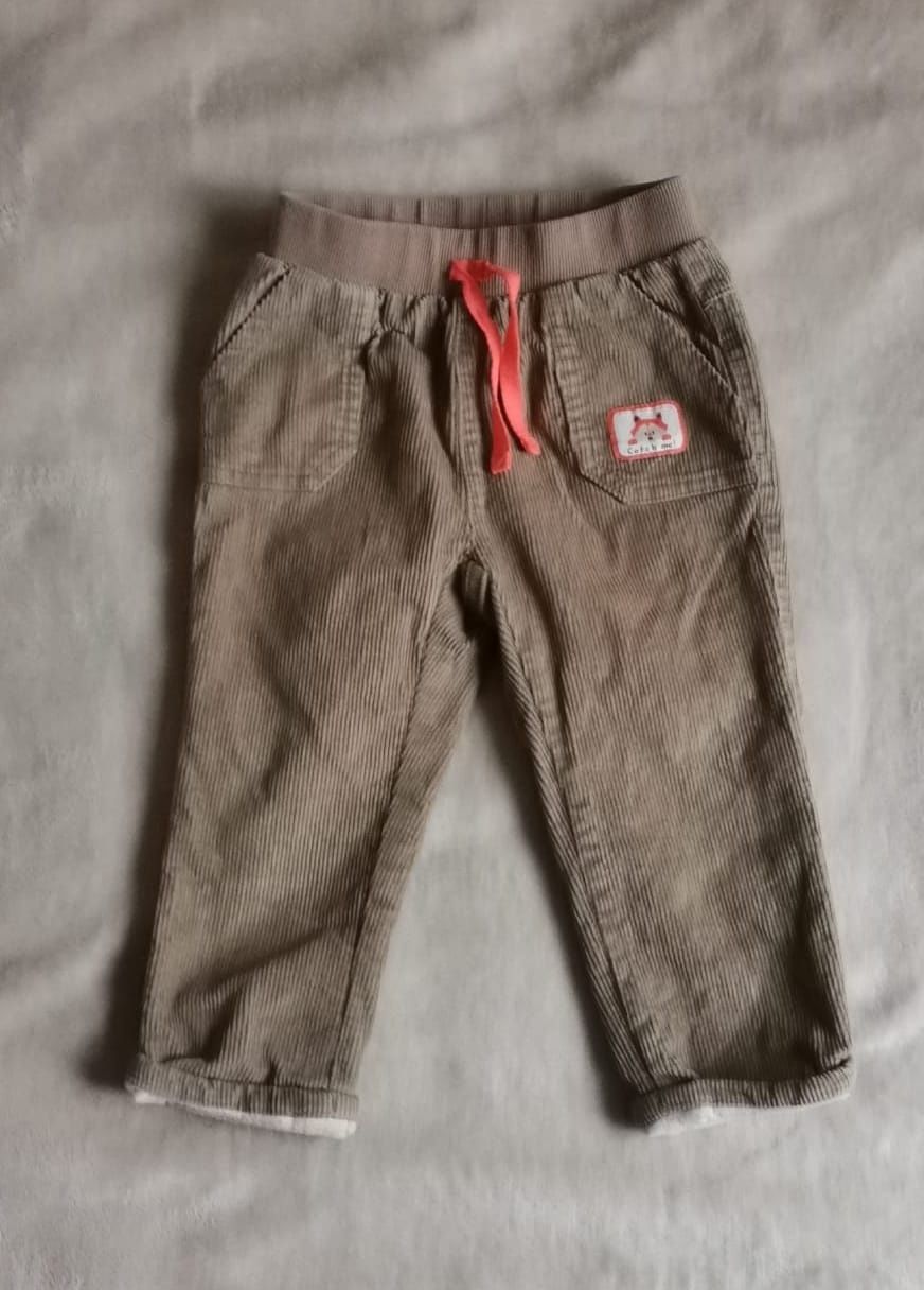 Chłopięce ocieplane długie spodnie 86 (12-18mcy) sztruksowe