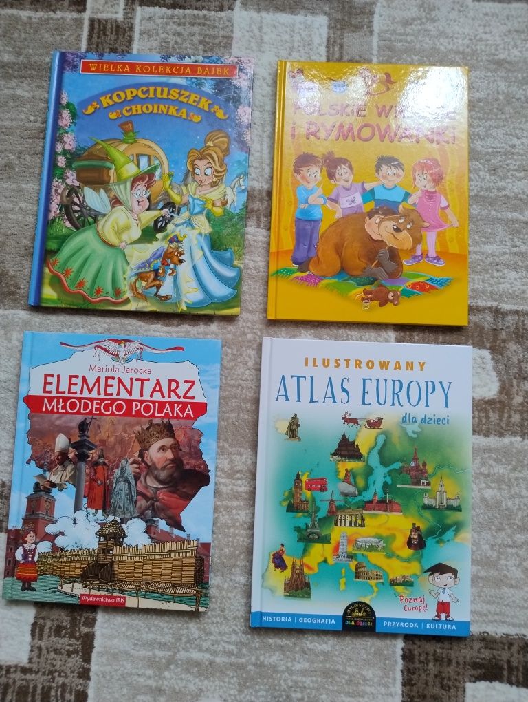 Książki dla dzieci nowe Atlas Europy itp.