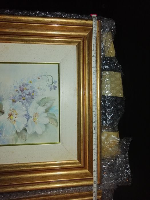 2 Pinturas a óleo (Flores) de Virginia Santos