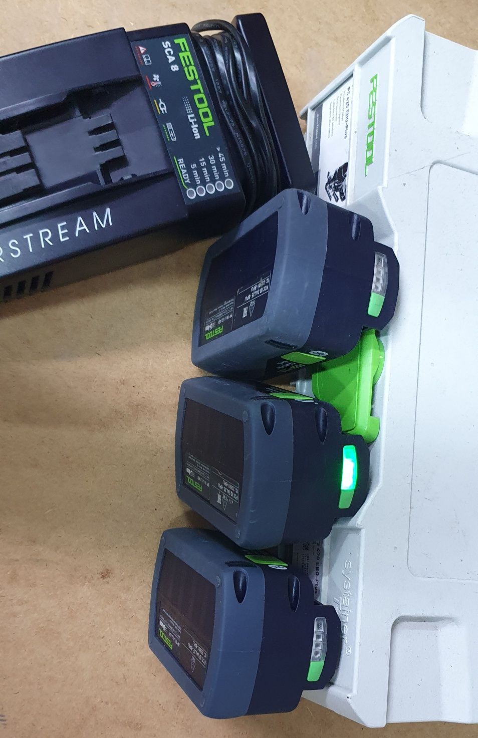 3 aku festool airstream 18v i szybka ładowarka sca8 jak protool