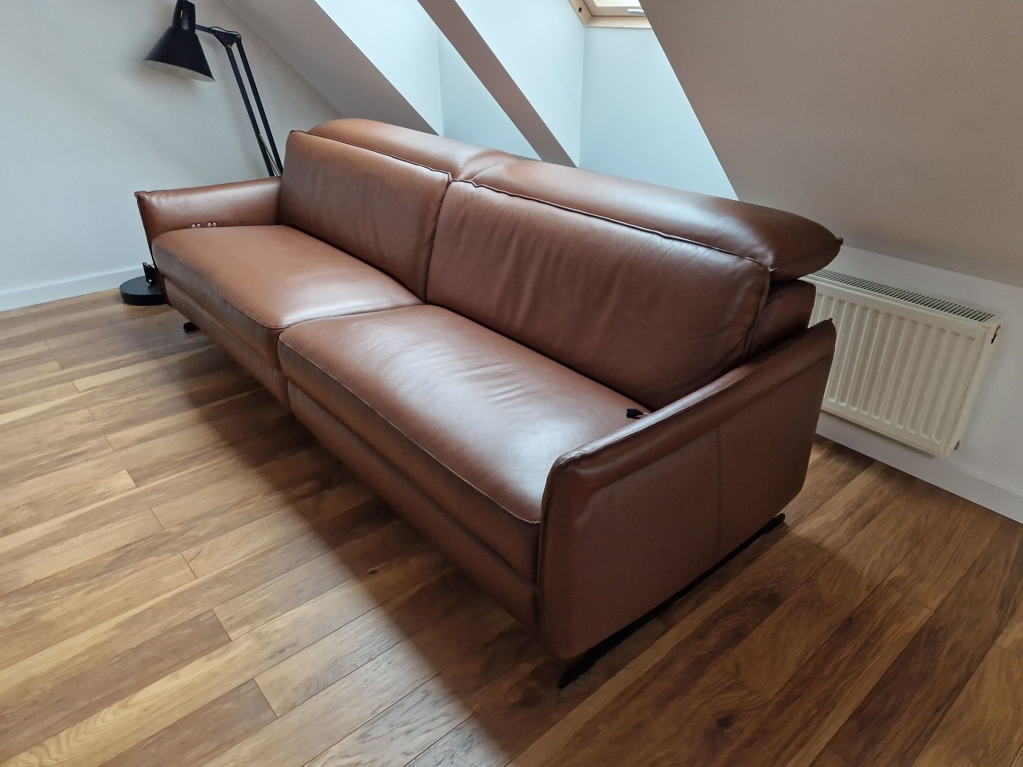 Sofa  skorzana  skóra  naturalna wypczynkowy  relax elektryczny