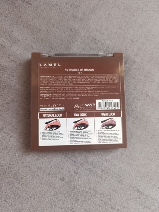 Тіні для повік Lamel 16 shades of brown