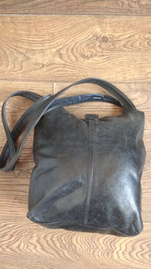 Детская сумка торба кожаная для шоппинга из натуральной кожи