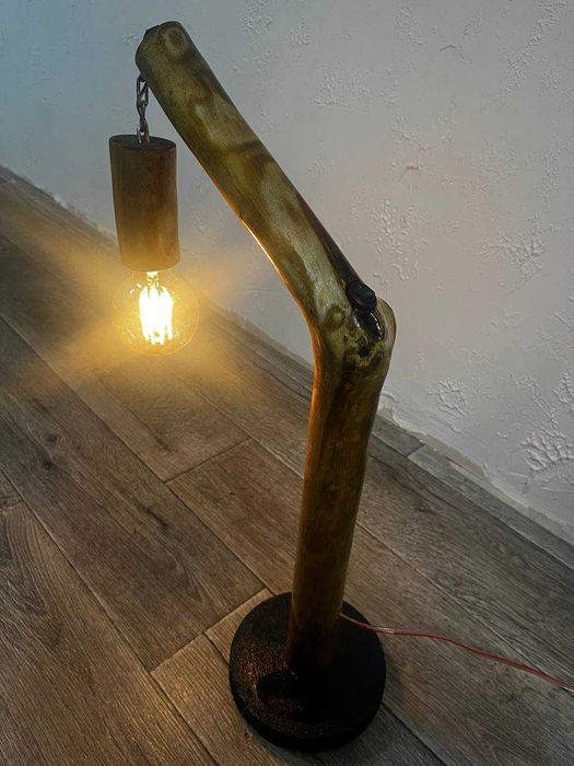 Настольная лампа из дерева в стиле Loft. Ручная работа. Handmade