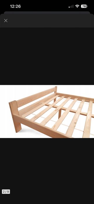 Łóżko drewniane sosnowe 140x200 + stelaż drewniany