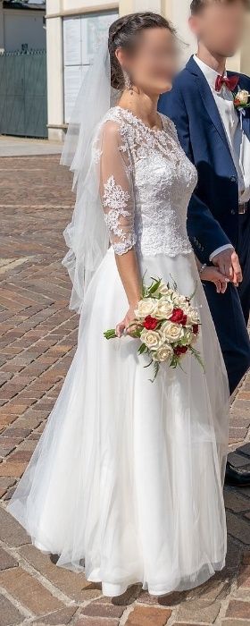 Piękna suknia ślubna w okazyjnej cenie! Dodatki gratis :)