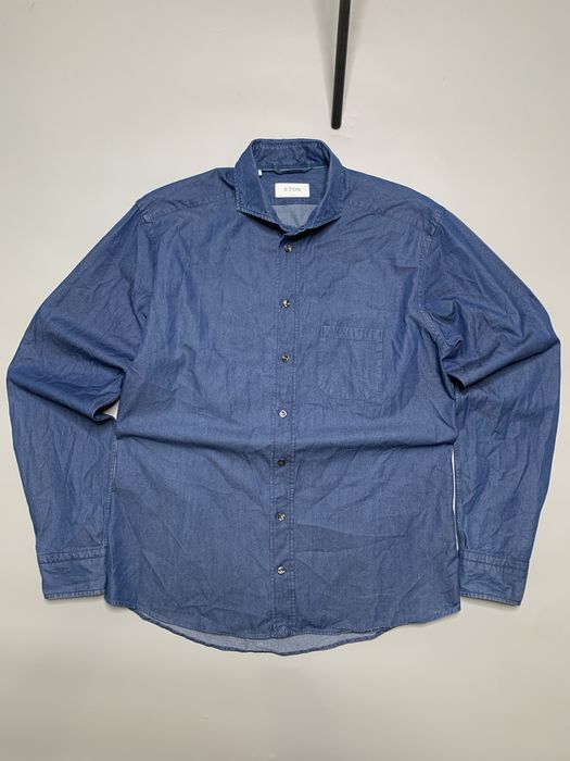 Мужская джинсовая рубашка Eton casual fit denim shirt